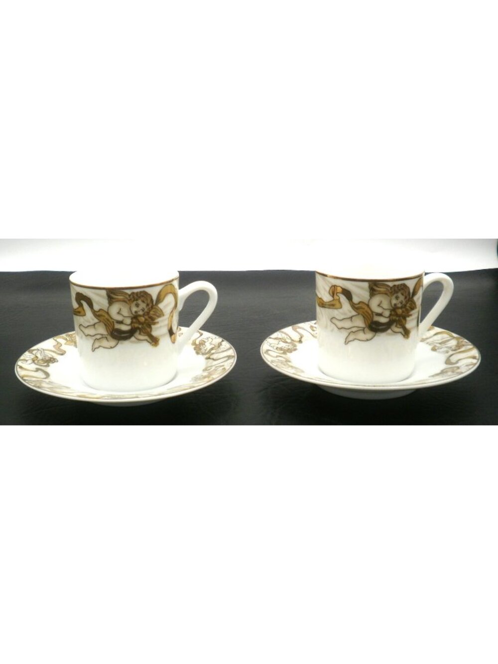 American Atelier Heavenly Host 3373 Demitasse Cups and Saucers Set of 2